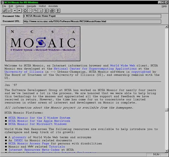 Mosaic Browser, 1993